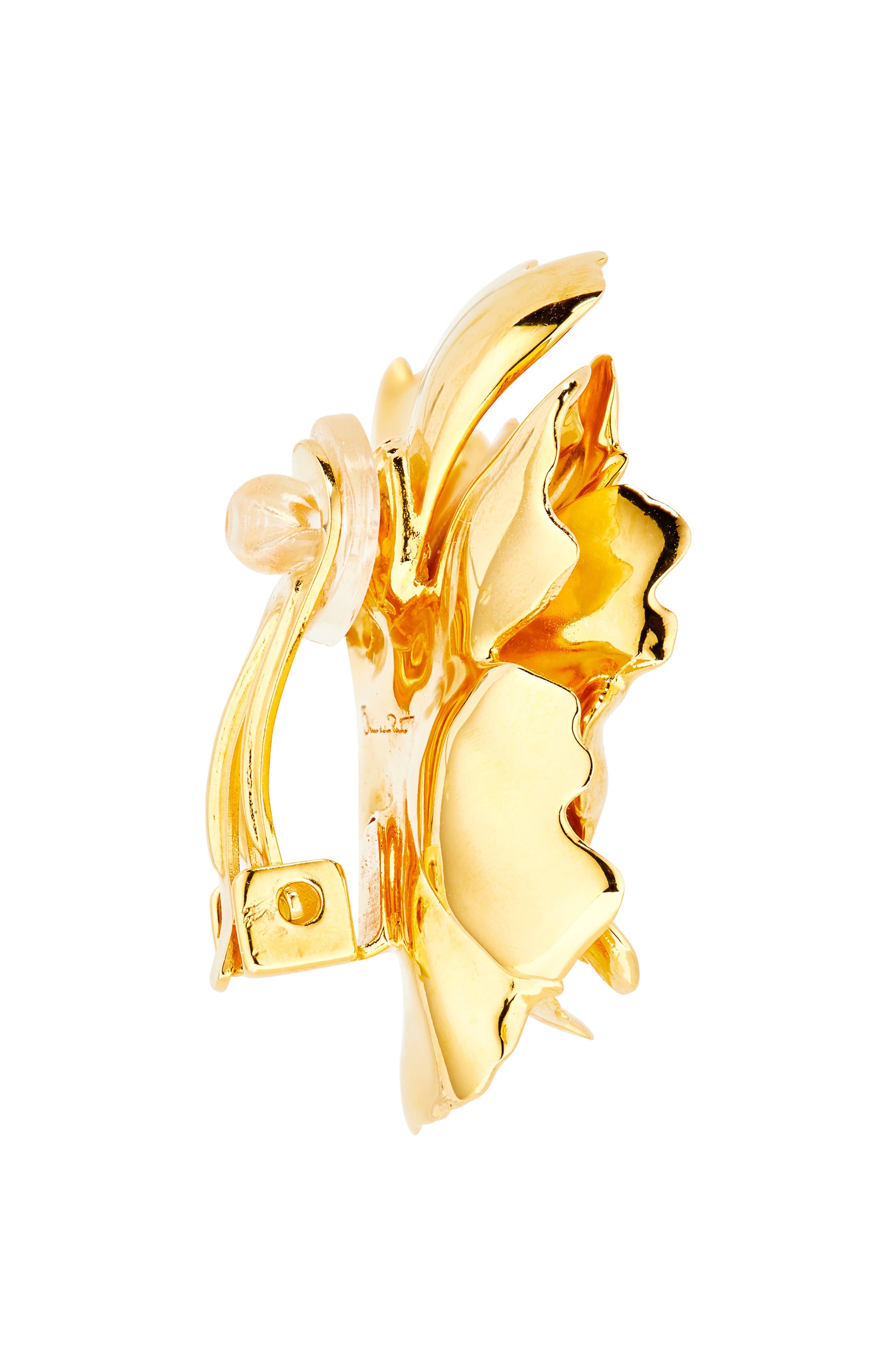 Oscar de la Renta Small Peony Clip-On Earrings in Gold at Nordstrom - 5