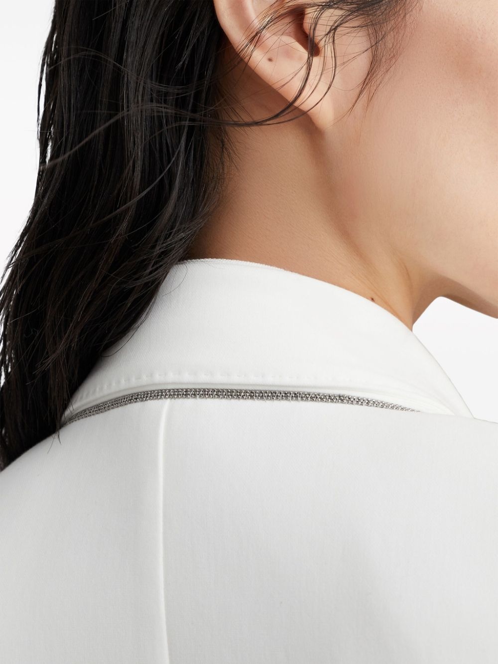 double-breasted cotton-twill blazer - 5