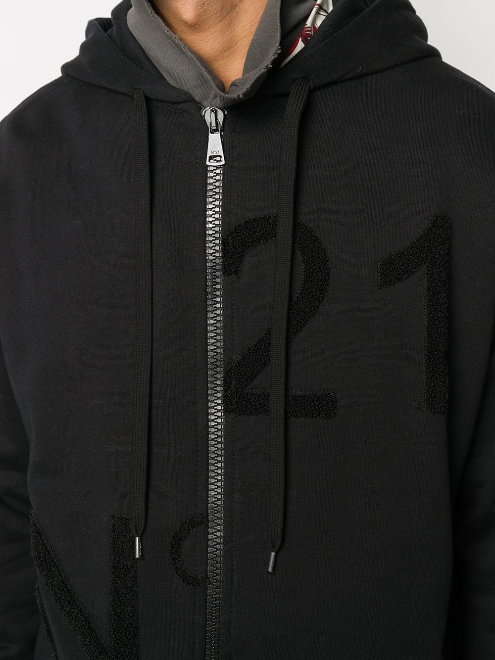 zip-front drawstring hoodie - 5