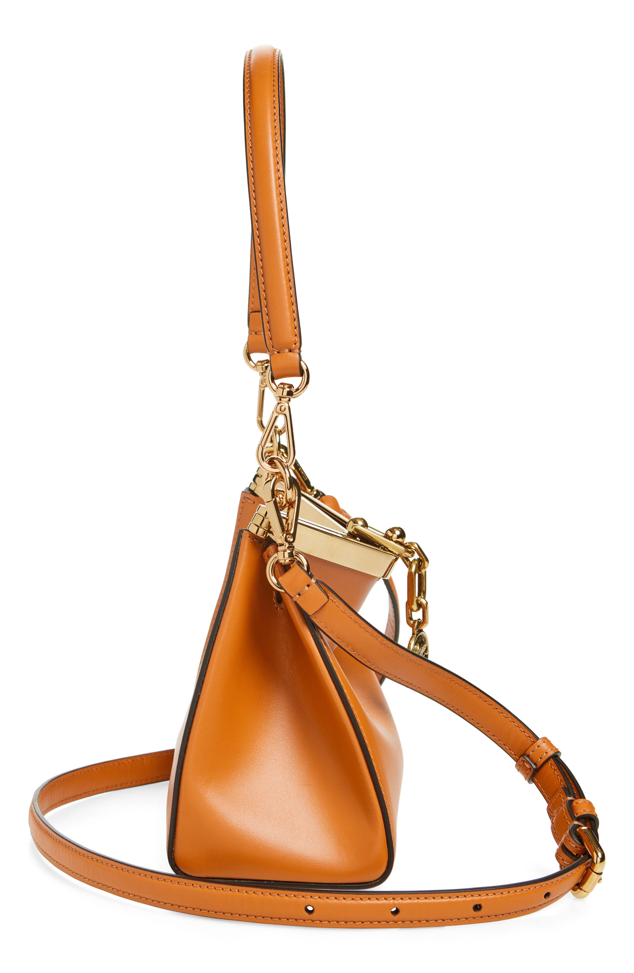 Etro Small Vela Leather Shoulder Bag in Arancione at Nordstrom - 5