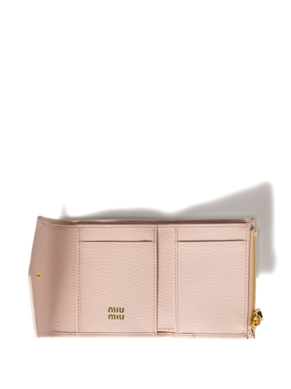 logo-plaque leather wallet - 4