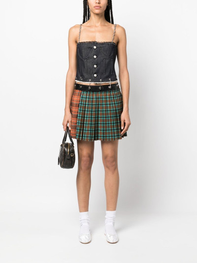 Andersson Bell pin-link checked-skirt dress outlook