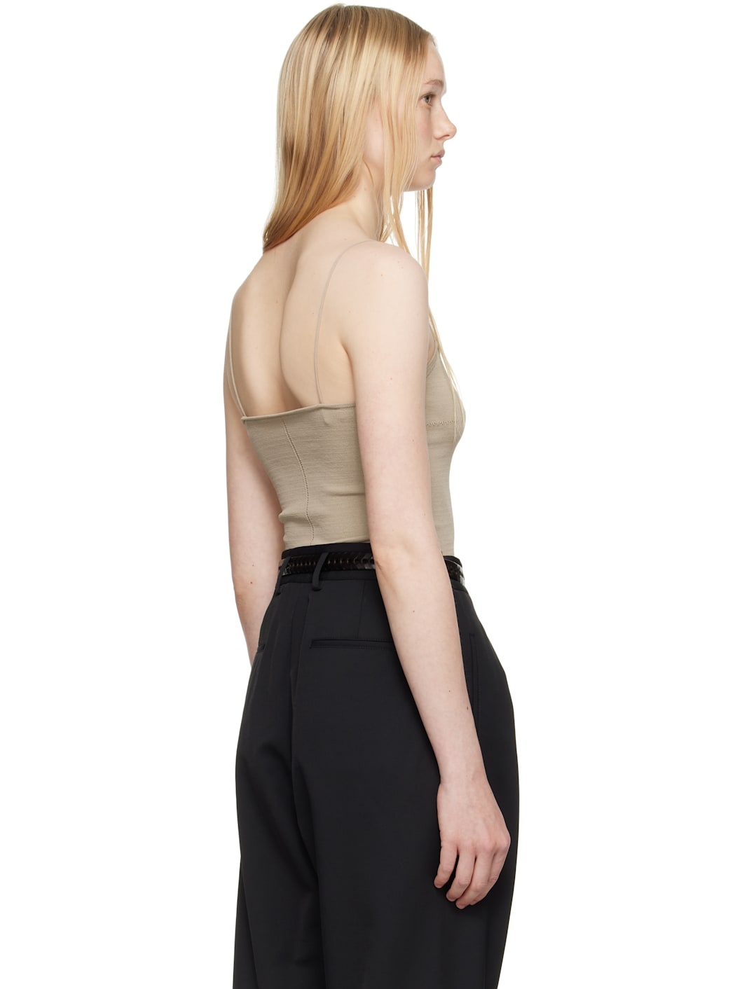 Beige Straps Tank Top - 3