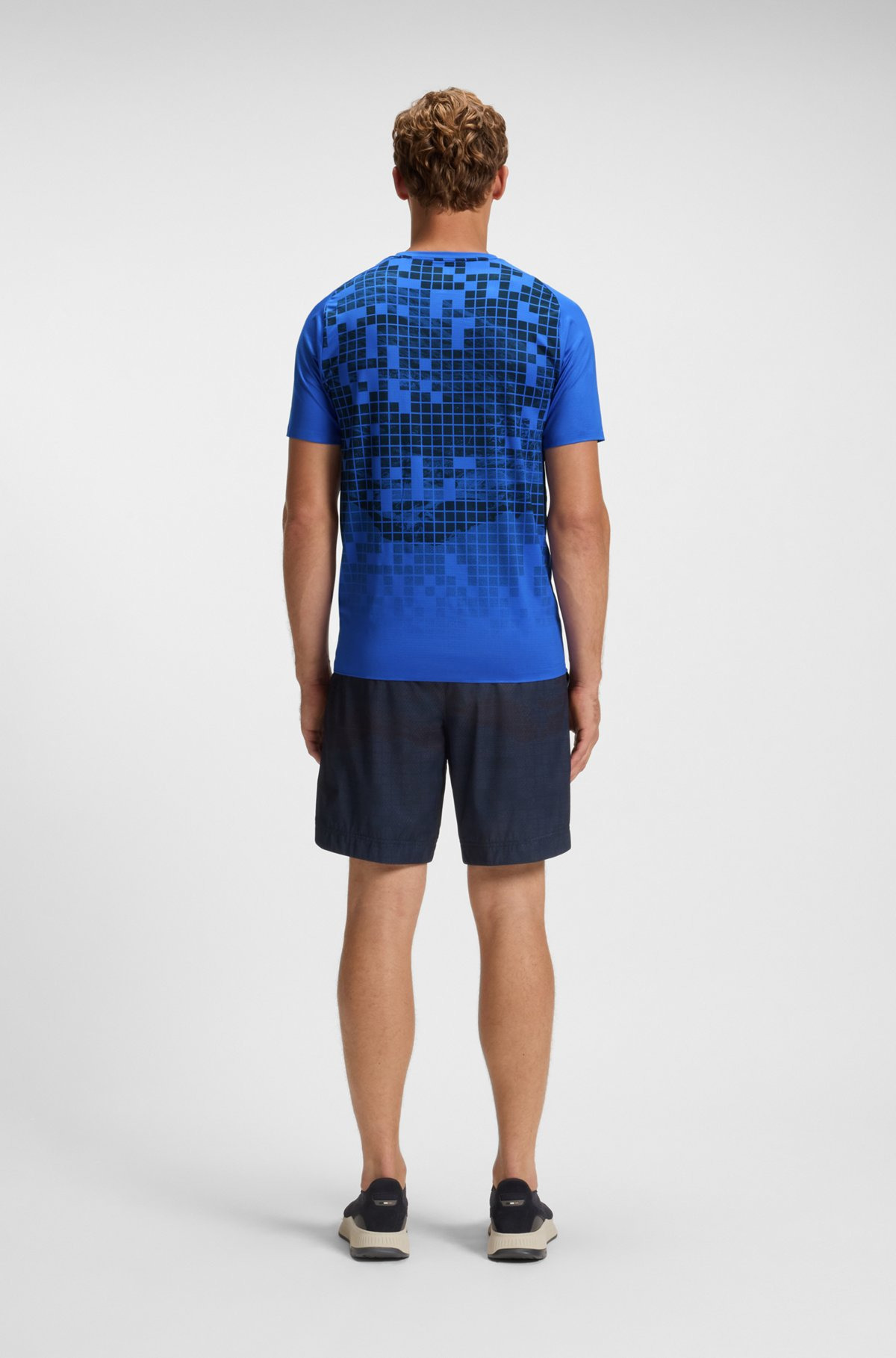 ACTIVE SLIM-FIT T-SHIRT IN PRINTED STRETCH MESH - 5