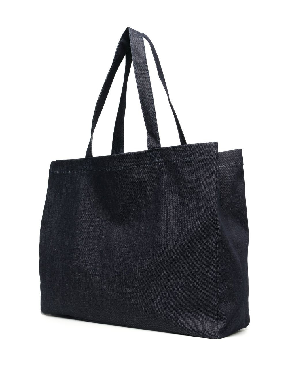 logo-print denim tote - 3