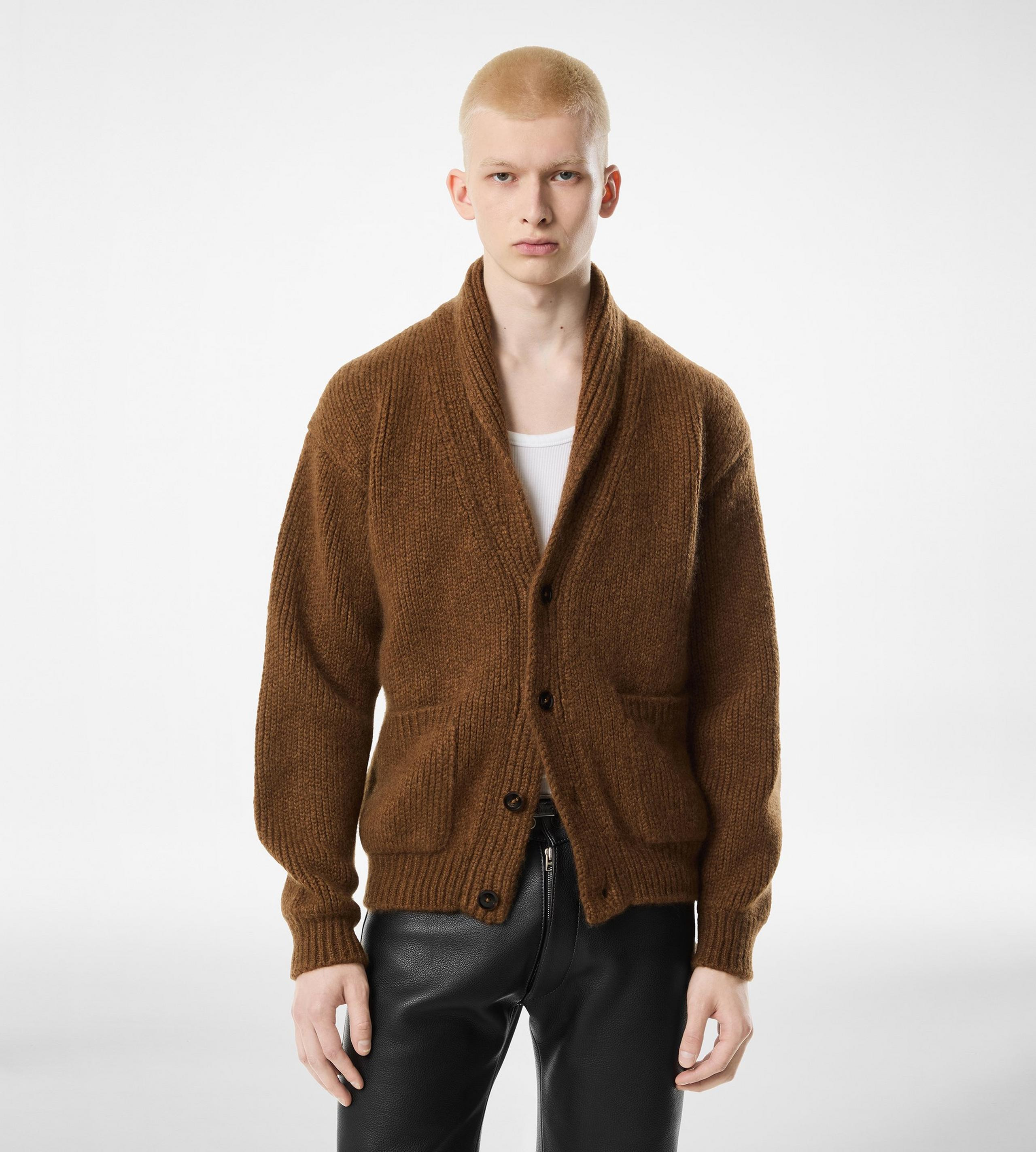 CASHMERE SHAWL COLLAR CARDIGAN - 3