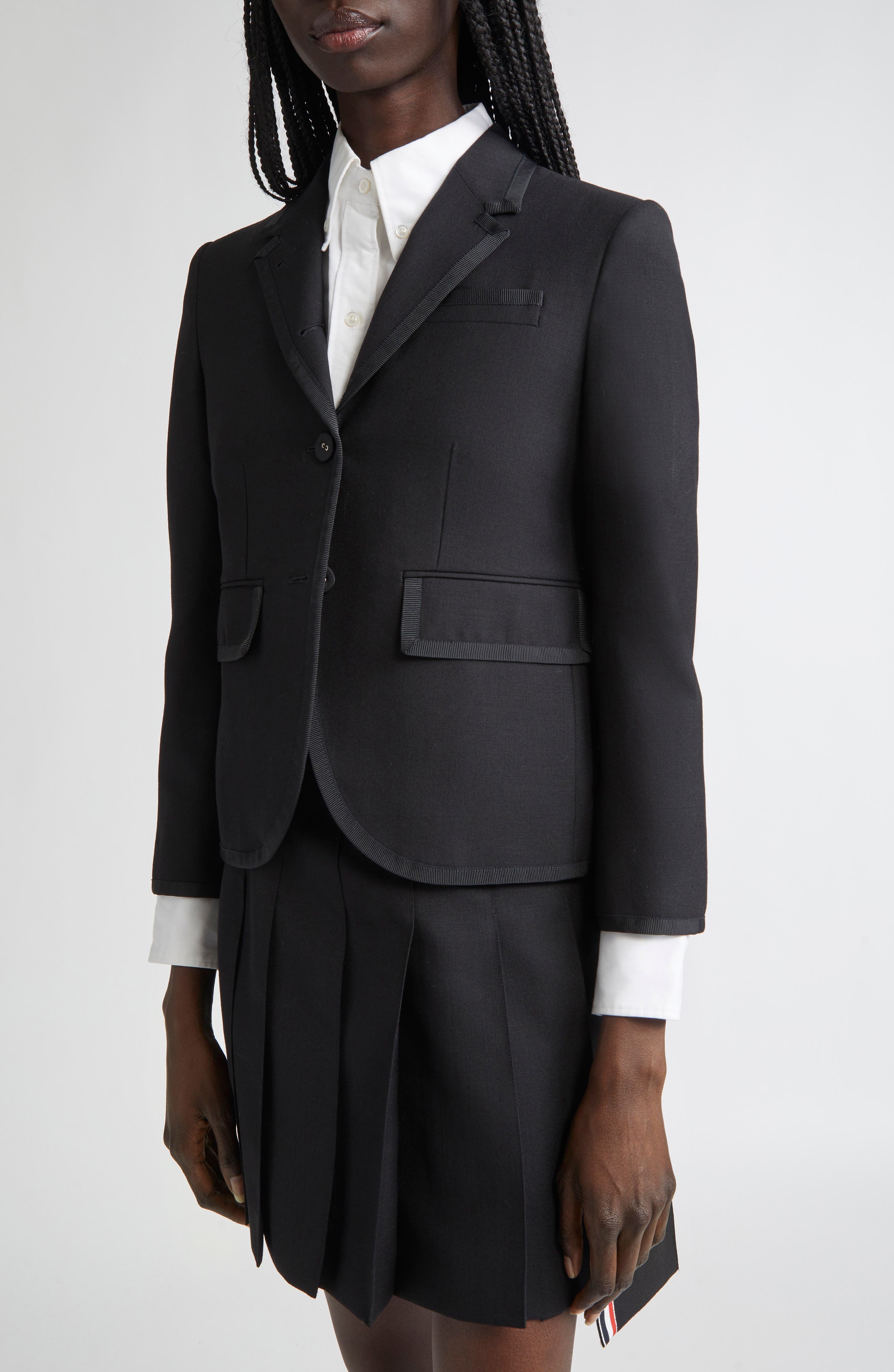 Thom Browne High Armhole Wool Fresco Sport Coat in Black at Nordstrom - 5