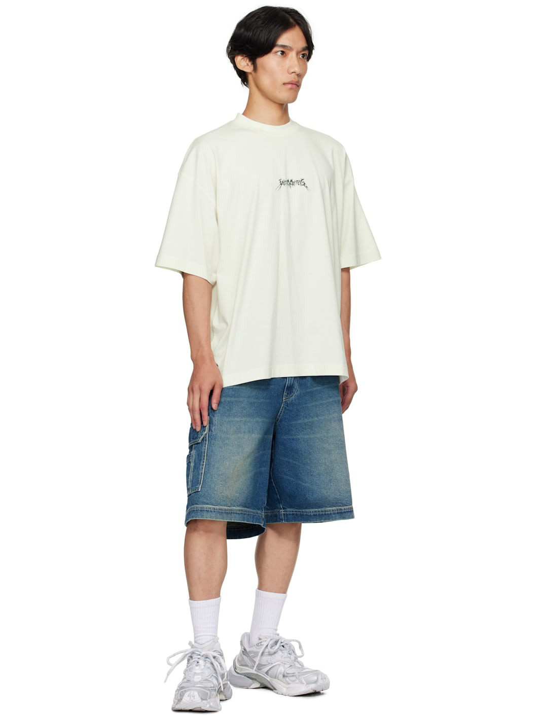 Blue Hip-Hop Denim Cargo Shorts - 4