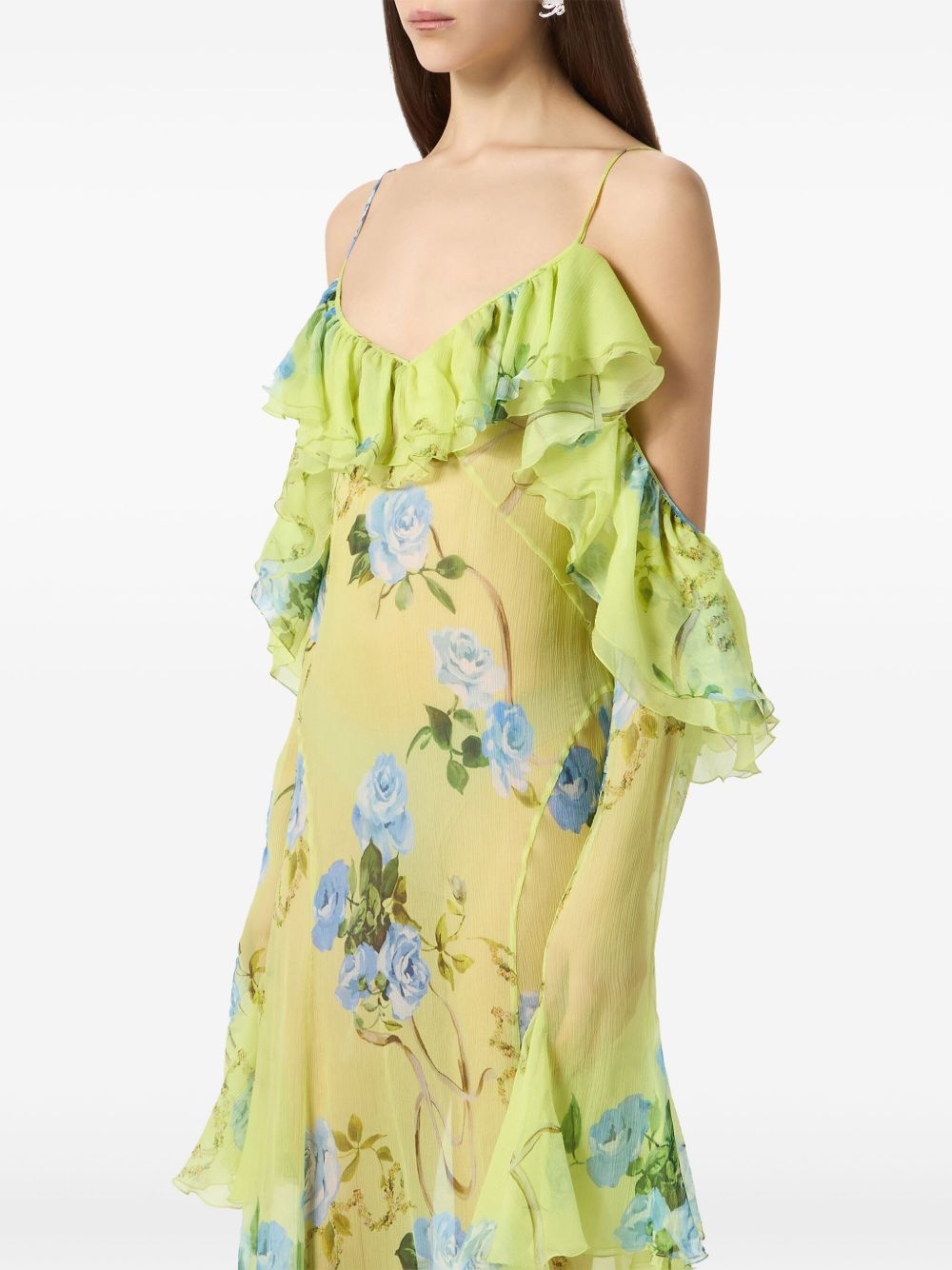 ruffled floral maxi dress - 4