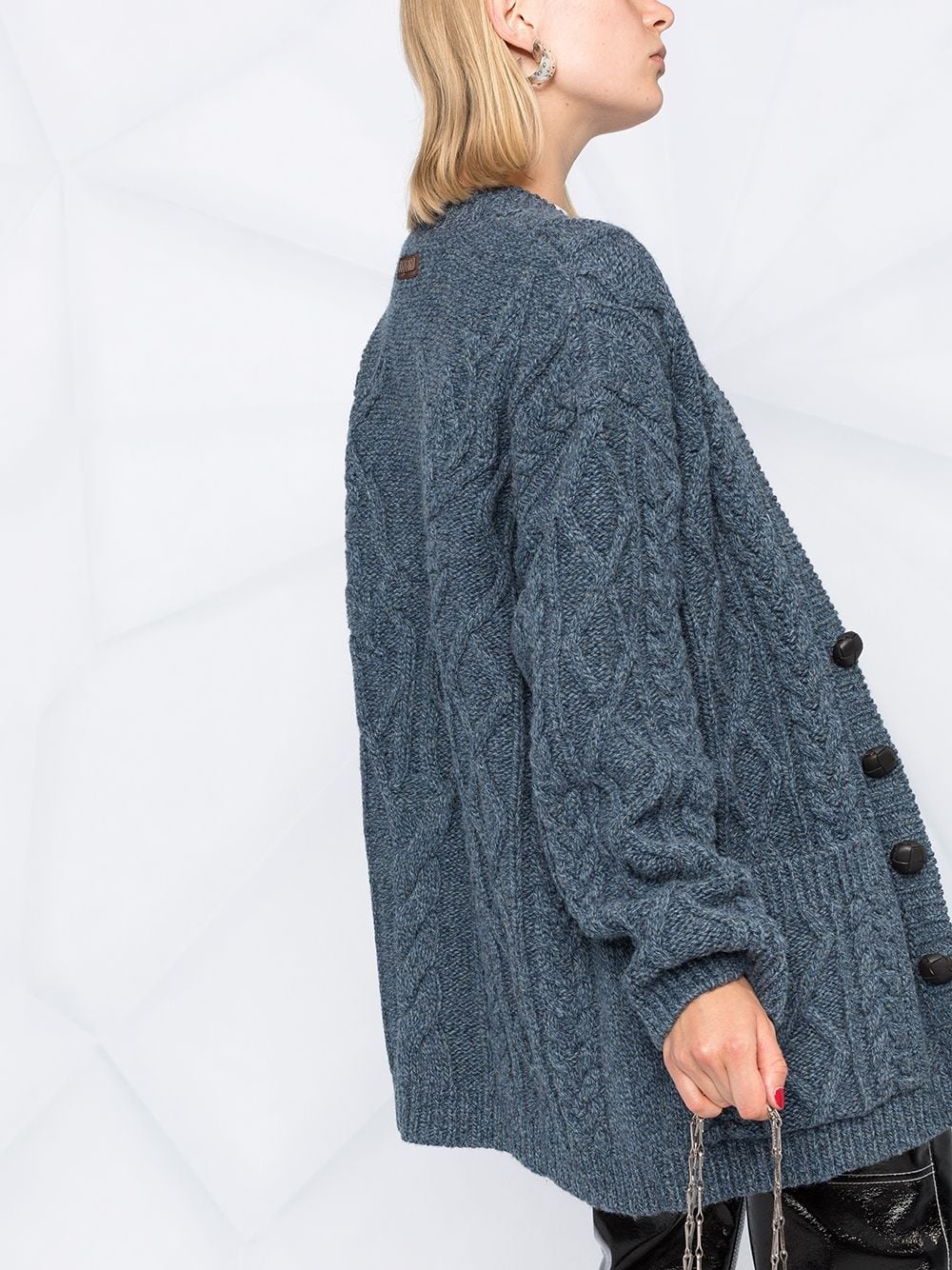 oversized chunky knitted cardigan - 3