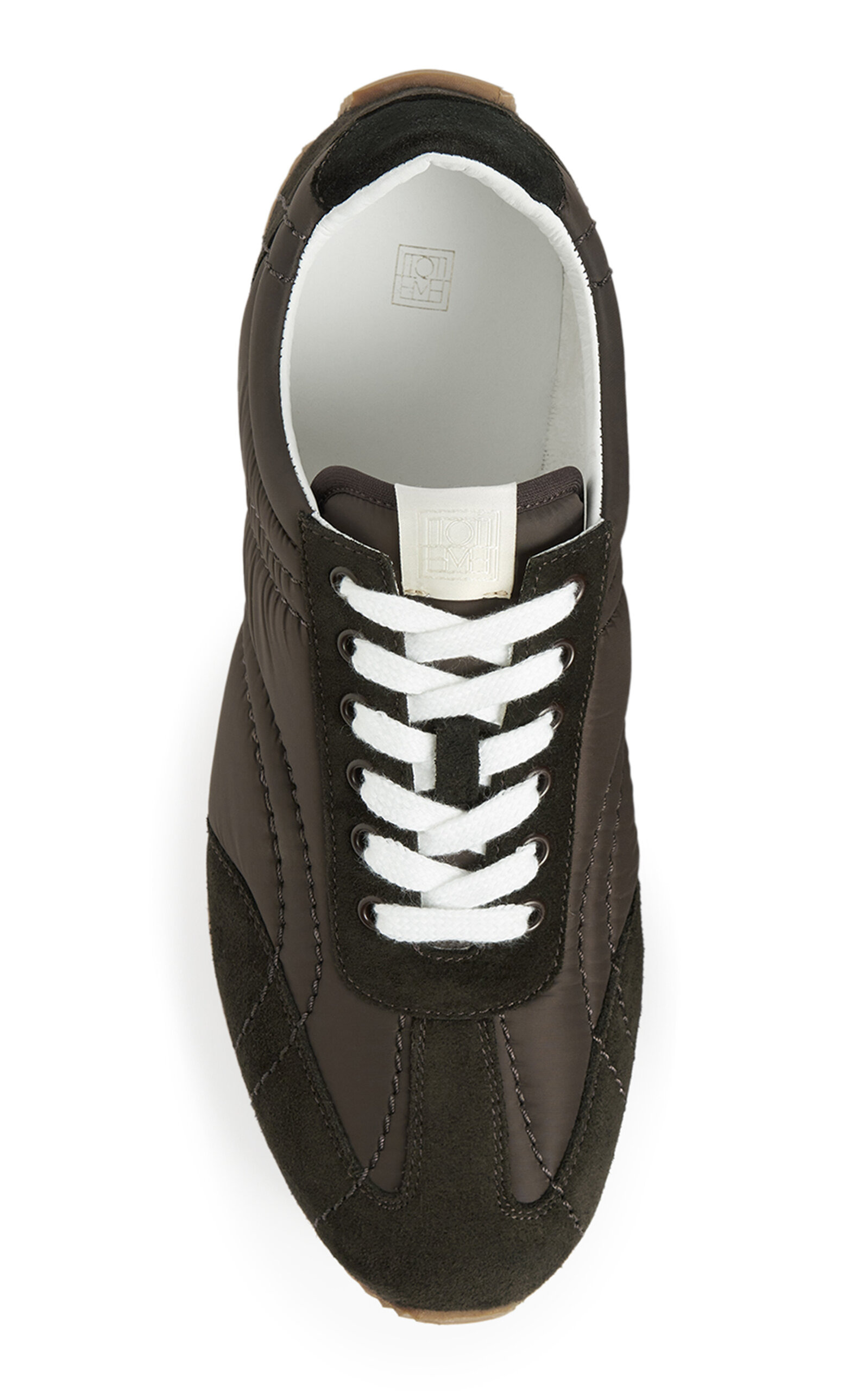Sport Leather-Trimmed Nylon Sneakers brown - 4