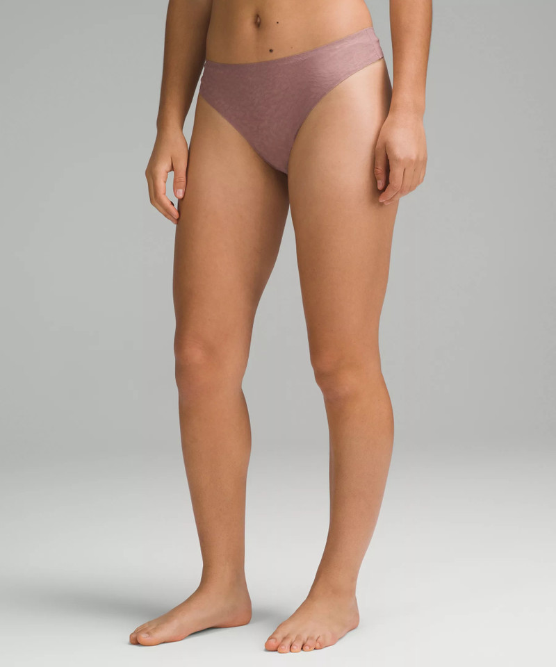 InvisiWear Mid-Rise Thong Underwear *Performance Lace 1