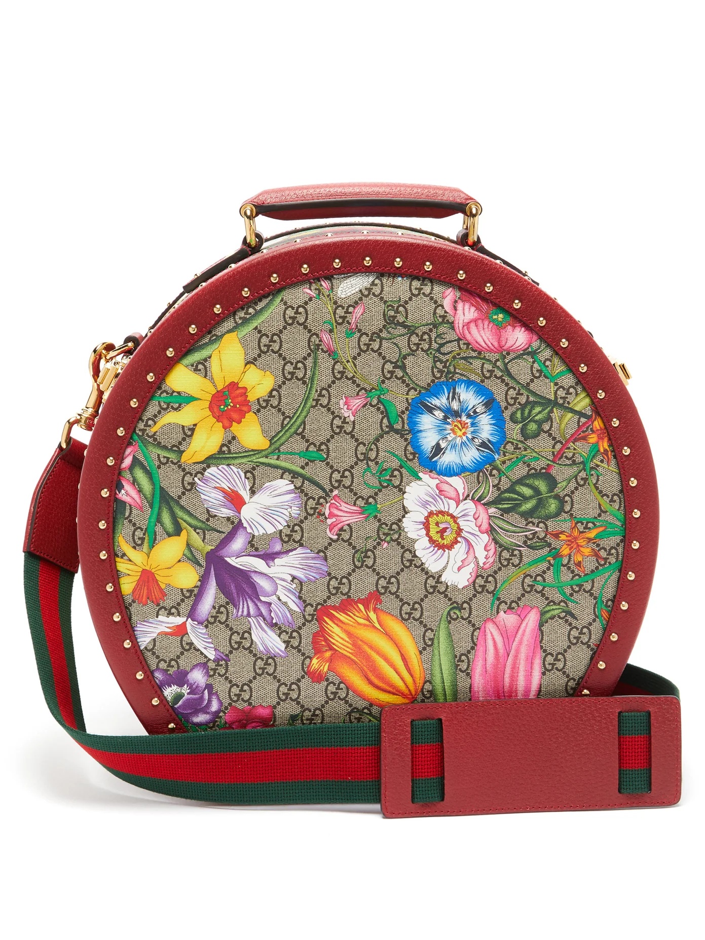 GG Flora coated-canvas and leather vanity case - 1