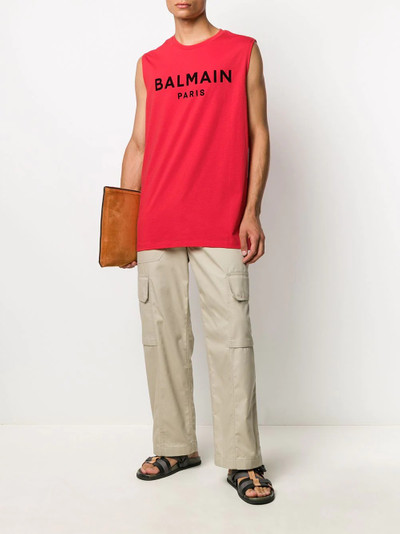 Balmain flocked logo tank top outlook