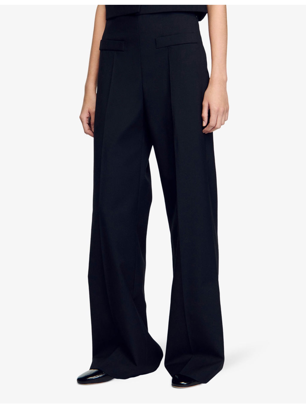 Wide-leg mid-rise wool-blend trousers - 3