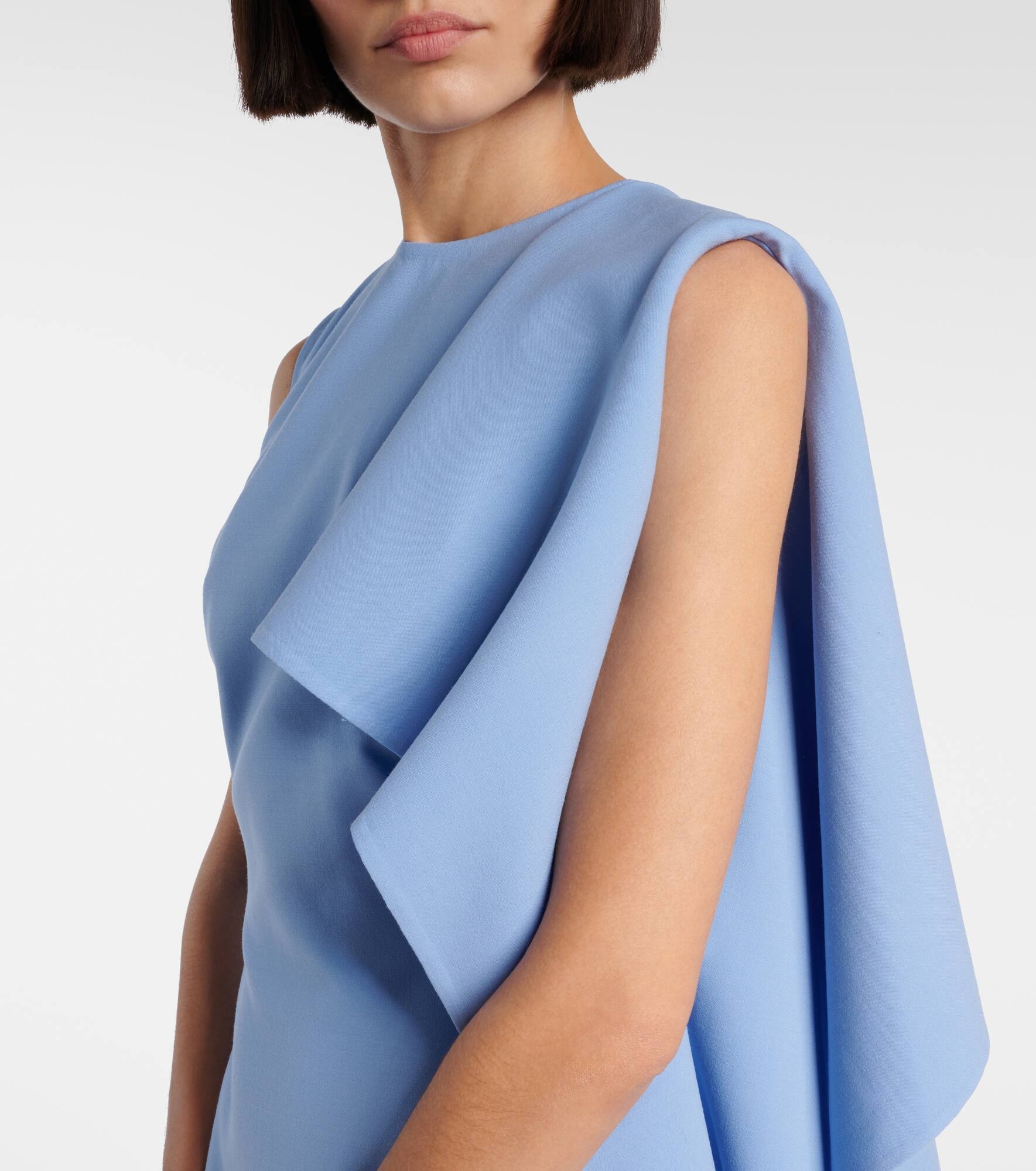Ruffled wool-blend midi dress - 4