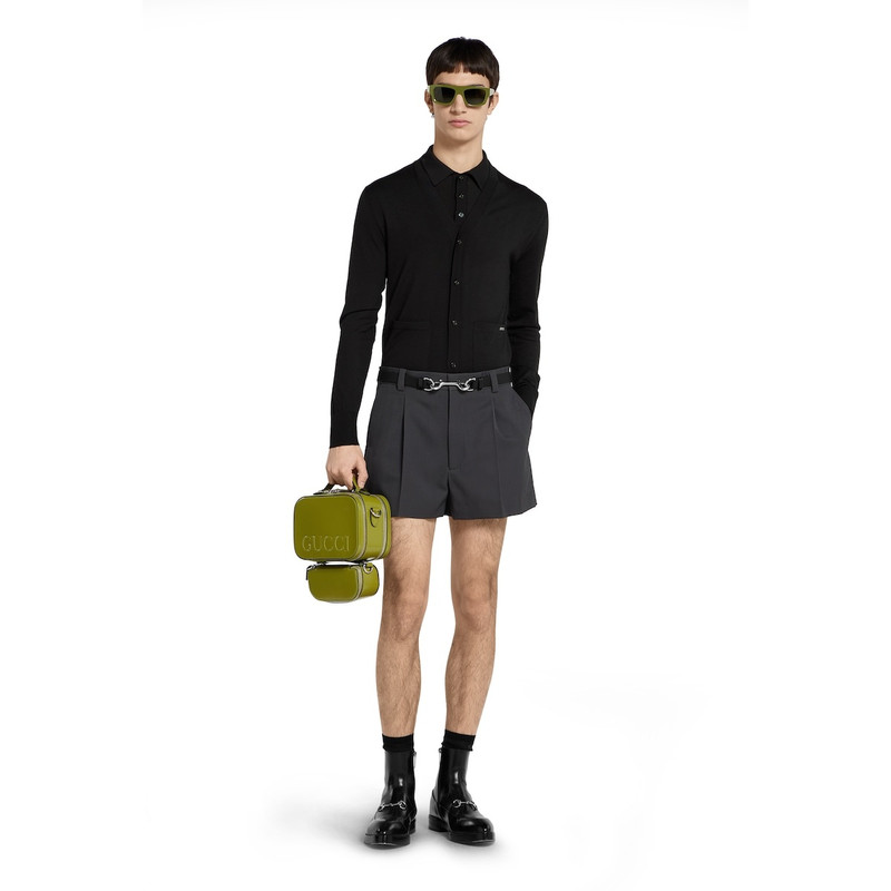 GUCCI Fine wool knit cardigan with intarsia outlook