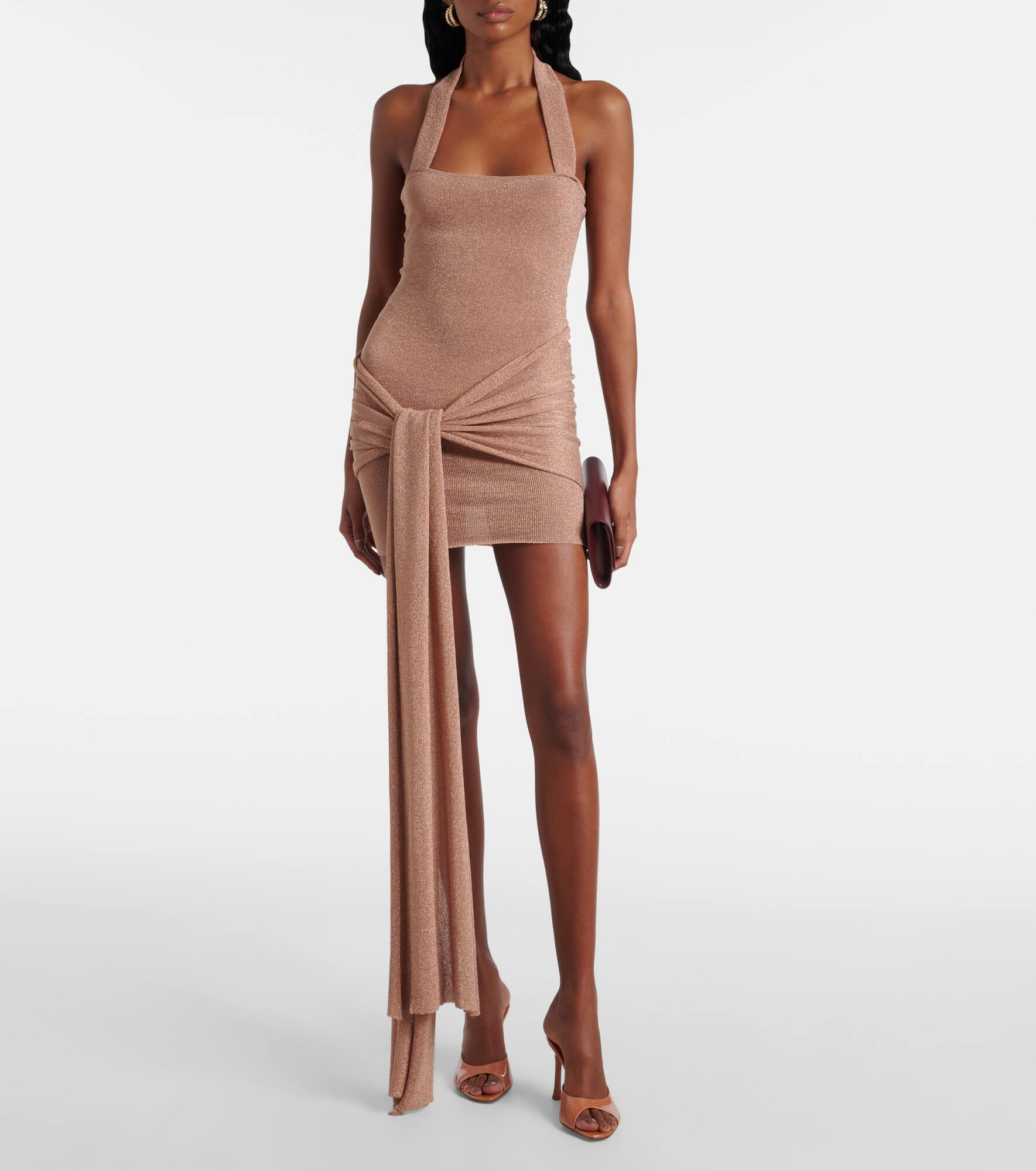 Draped lamé minidress - 2