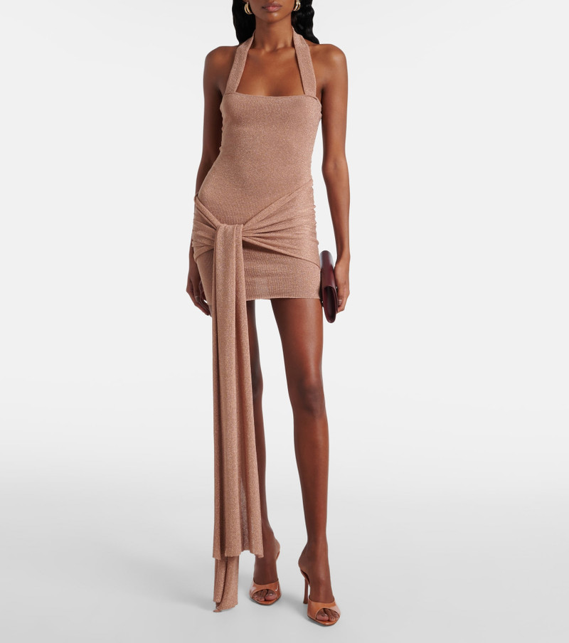AYA MUSE Draped lamé minidress outlook