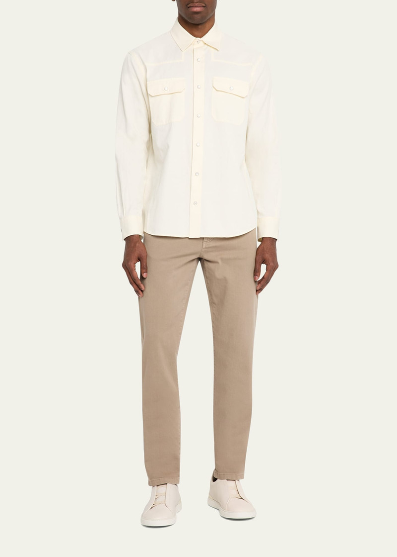 ZEGNA Men's Cotton and Linen Western Shirt outlook