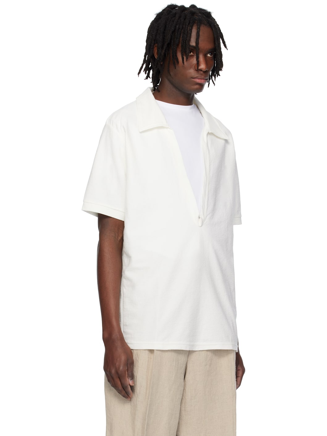 White Dry Cotton Skipper Shirt - 2