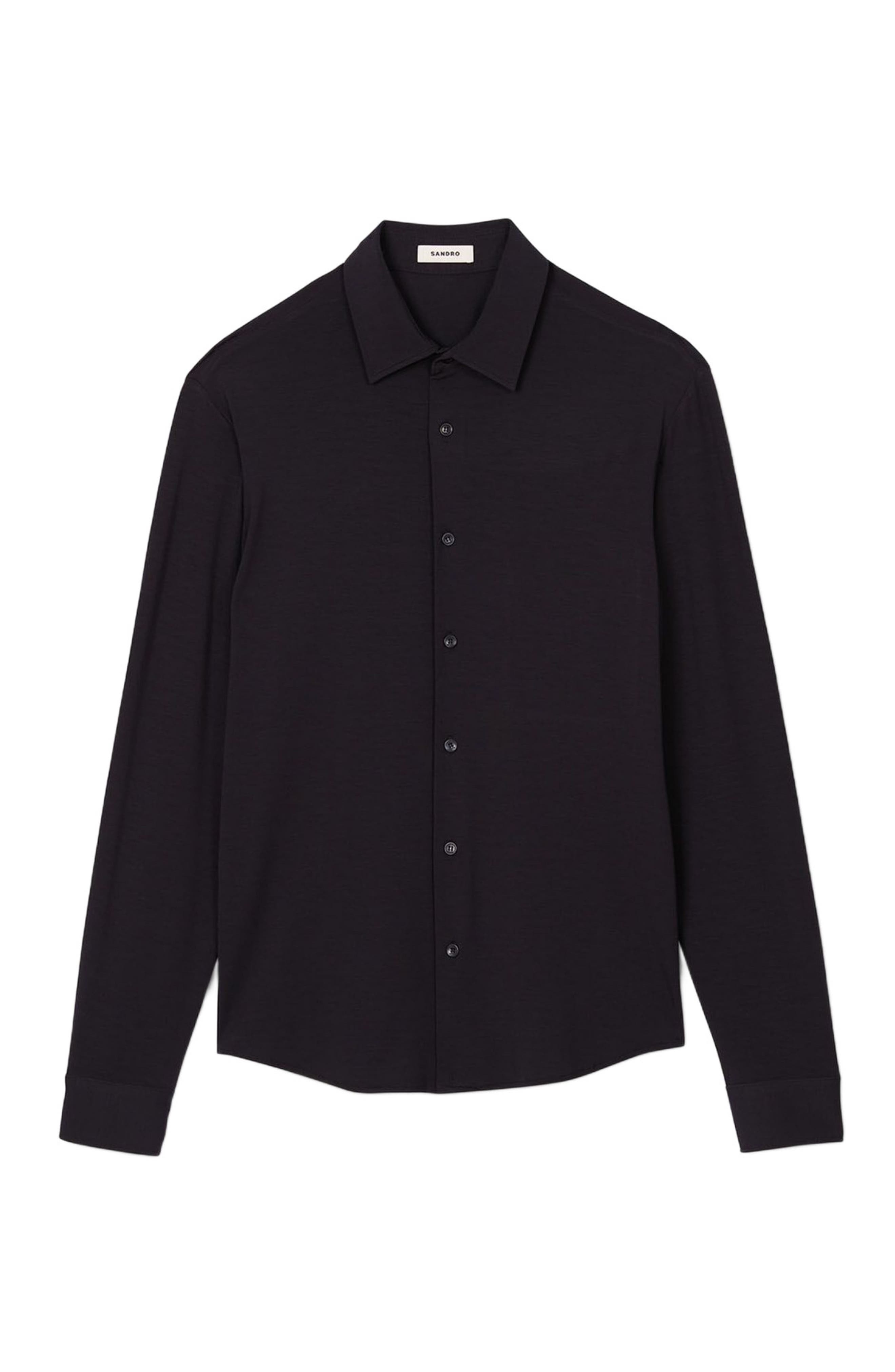 SANDRO Jersey shirt in Navy Blue at Nordstrom - 5