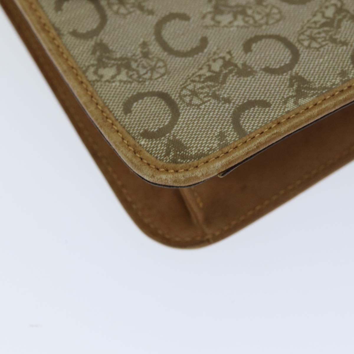 CELINE C Macadam Canvas Shoulder Bag Beige - 14