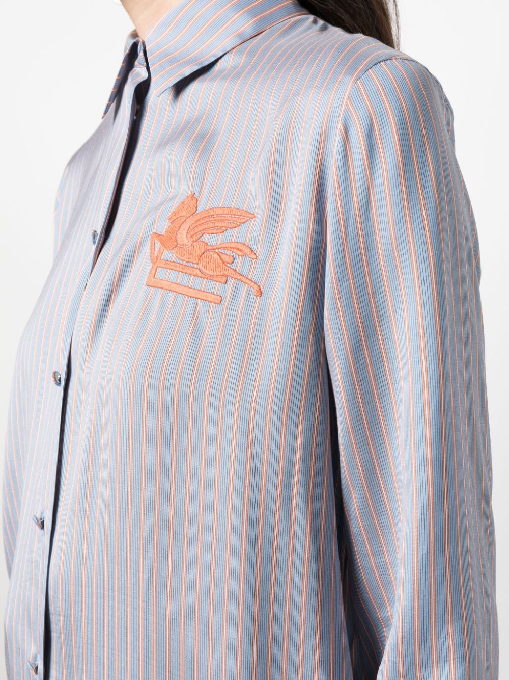 logo-embroidered silk shirt - 5