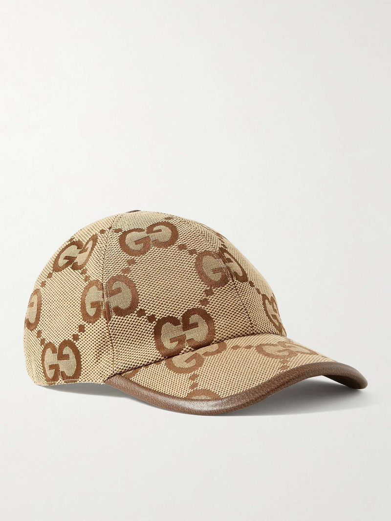Leather-Trimmed Monogrammed Canvas Baseball Cap 1