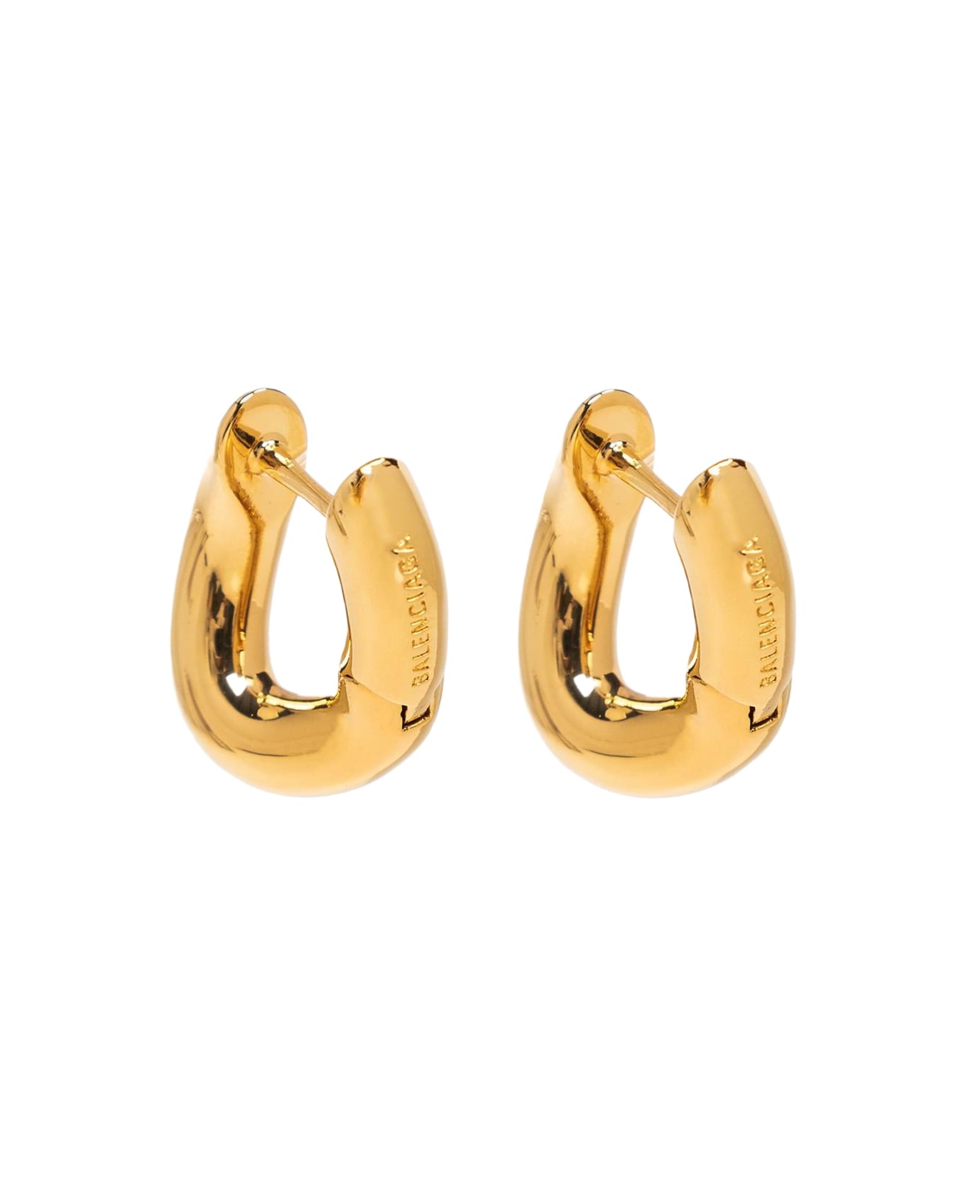 BALENCIAGA Brass Earrings With Logo | italist | REVERSIBLE