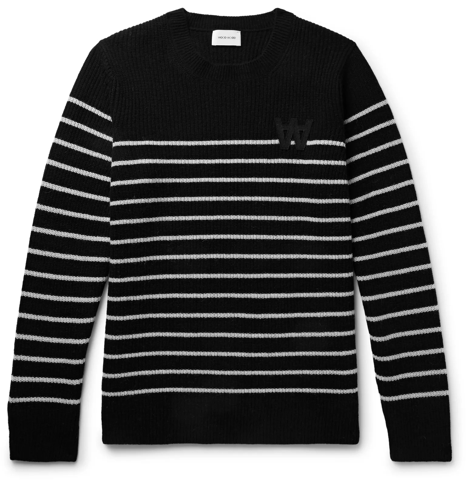 Louis Logo-Appliquéd Striped Wool-Blend Sweater - 1