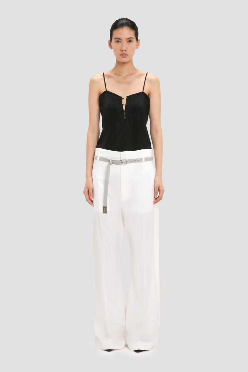Straight Leg Folded Trouser In Off White 2