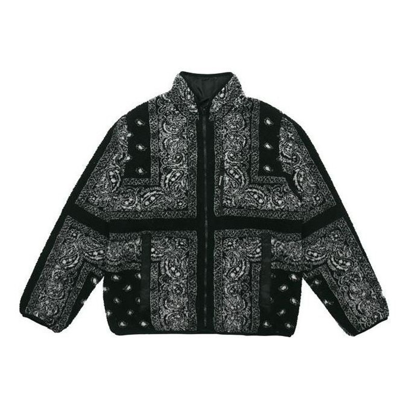 Supreme Reversible Bandana Fleece Jacket 'Black' SUP-FW19-341 - 1