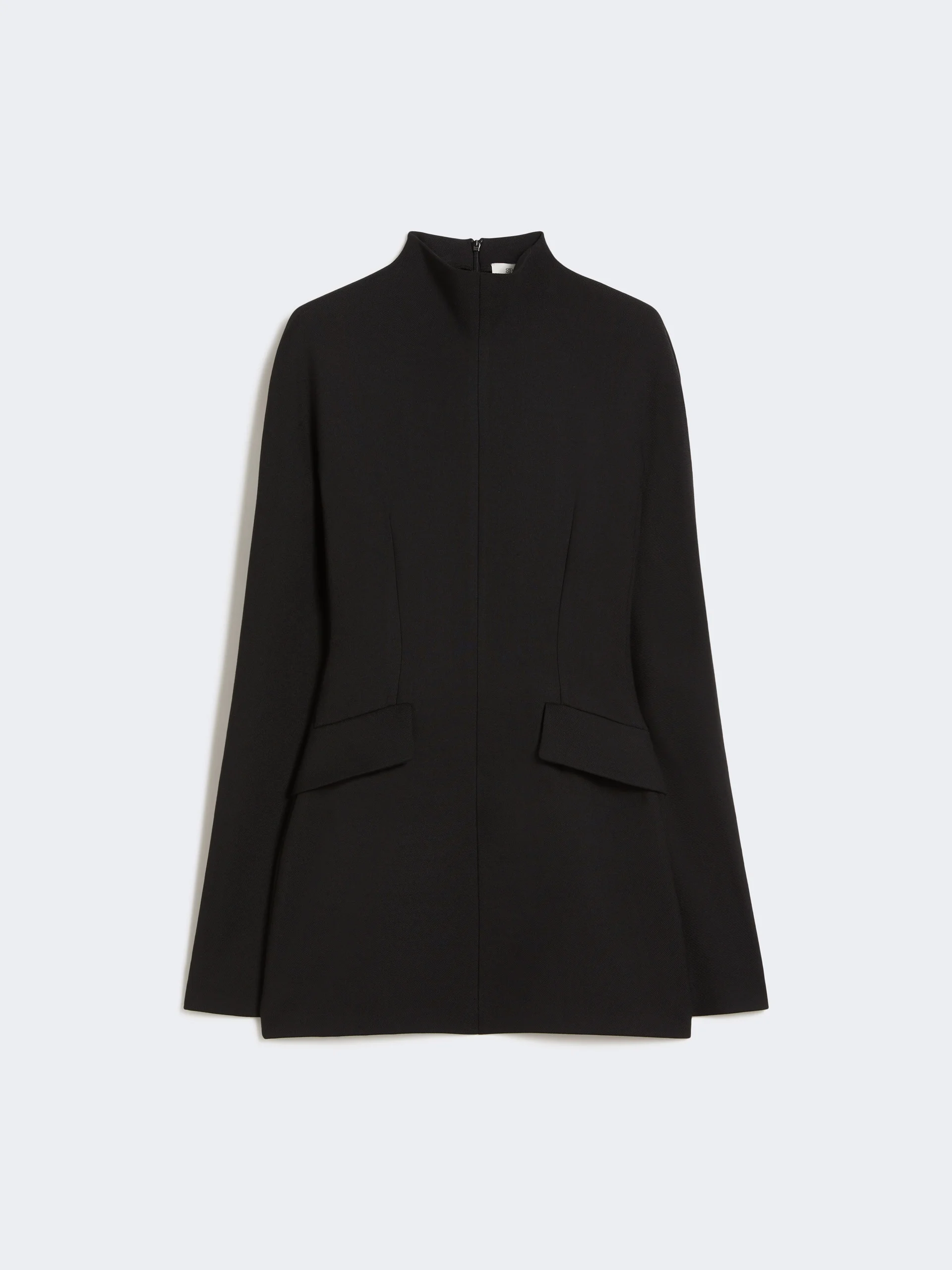 TEFRITE Short, contoured gabardine dress - BLACK - 1