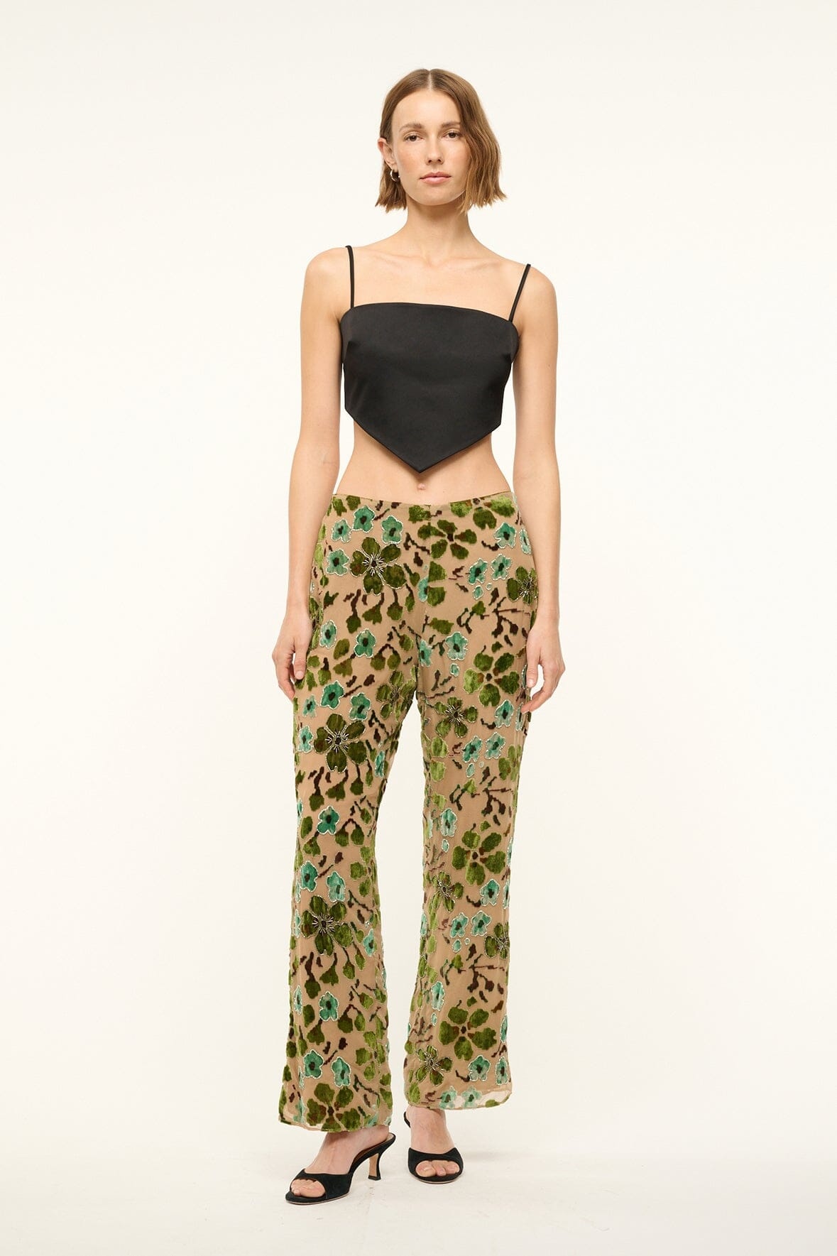 STAUD AVOLA PANT MOSS FLORAL TAPESTRY - 1
