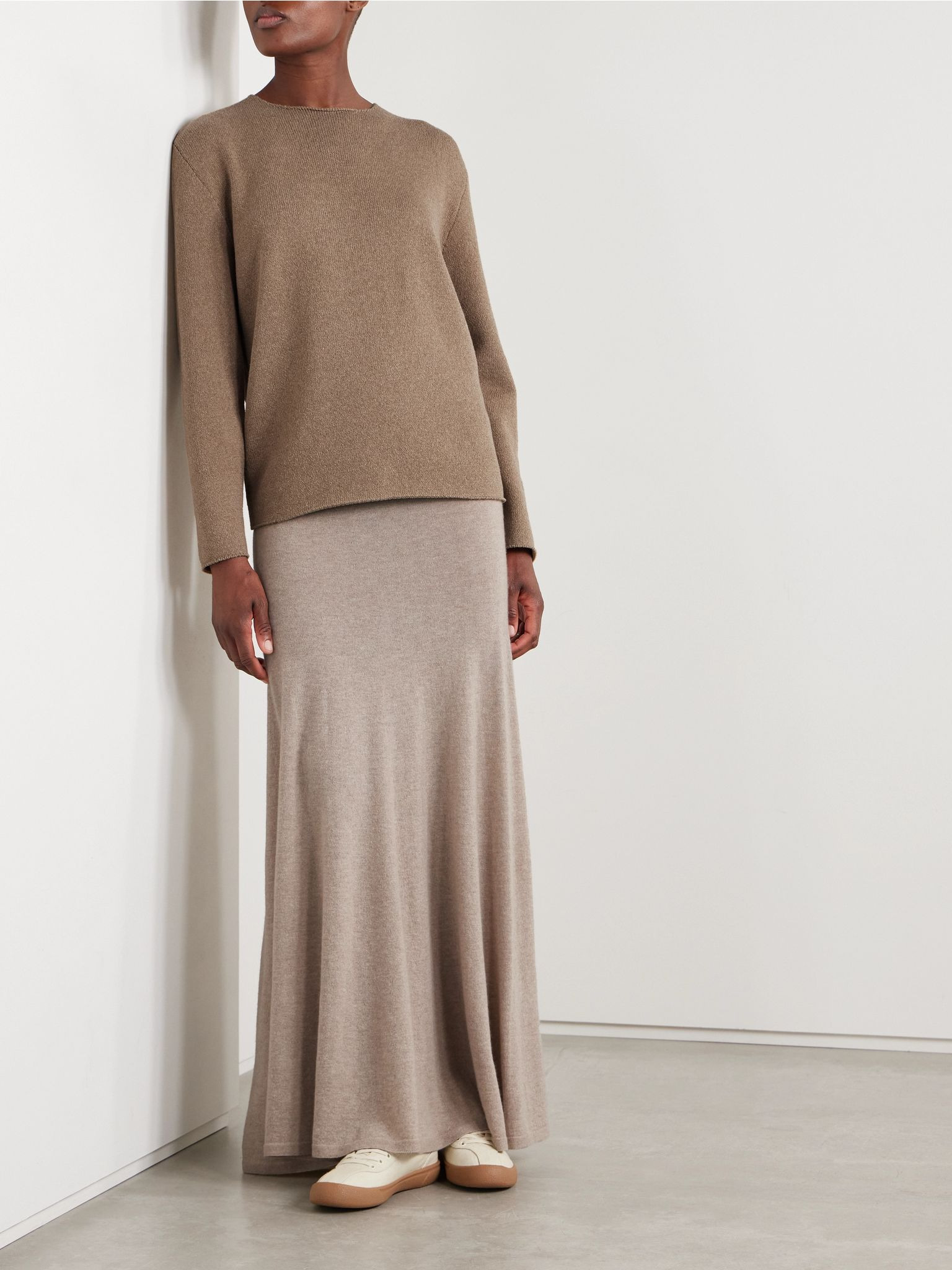 Jhaio cotton and wool-blend sweater Light brown - 2