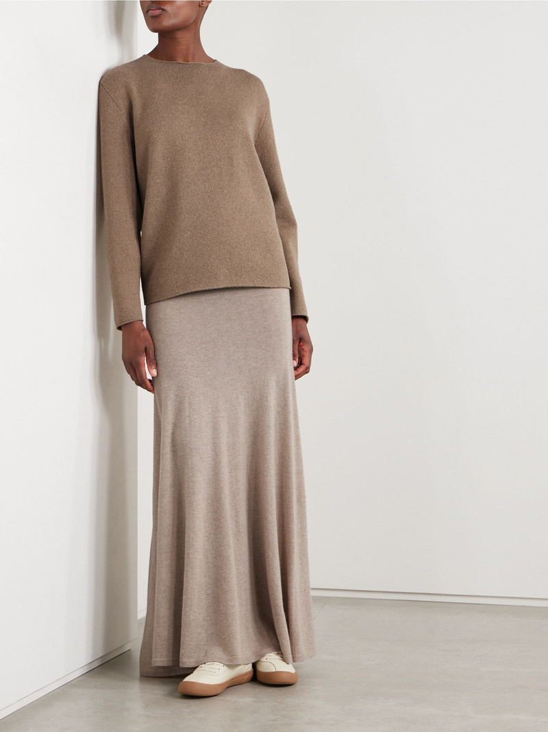 The Row Jhaio cotton and wool-blend sweater Light brown outlook
