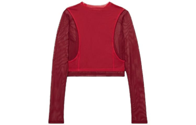 (WMNS) Air Jordan x Teyana Taylor Long Sleeve Mesh T-Shirt 'Red' FB2616-687 - 3
