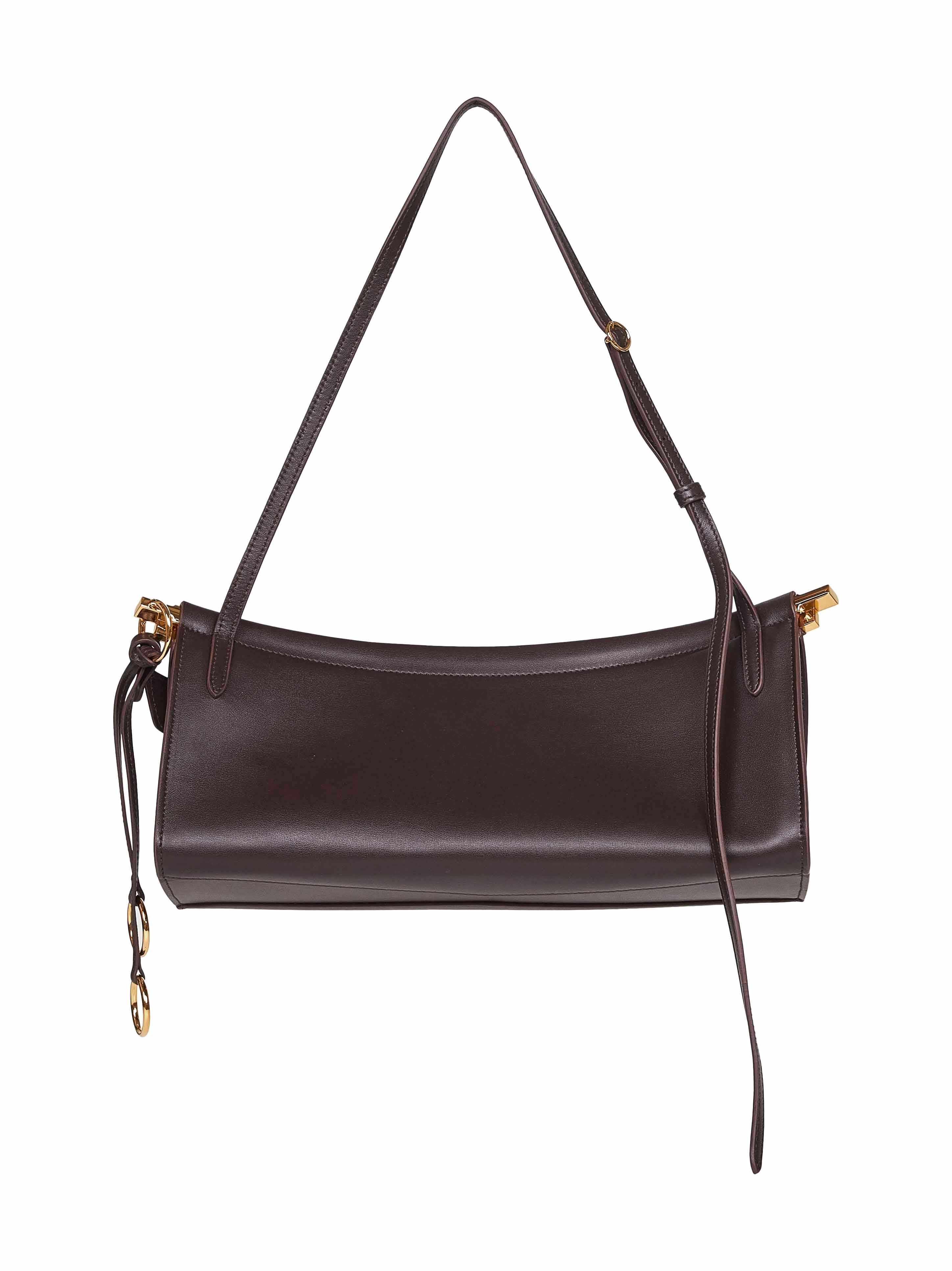 Marron fonce Le Click East West medium shoulder bag - 3