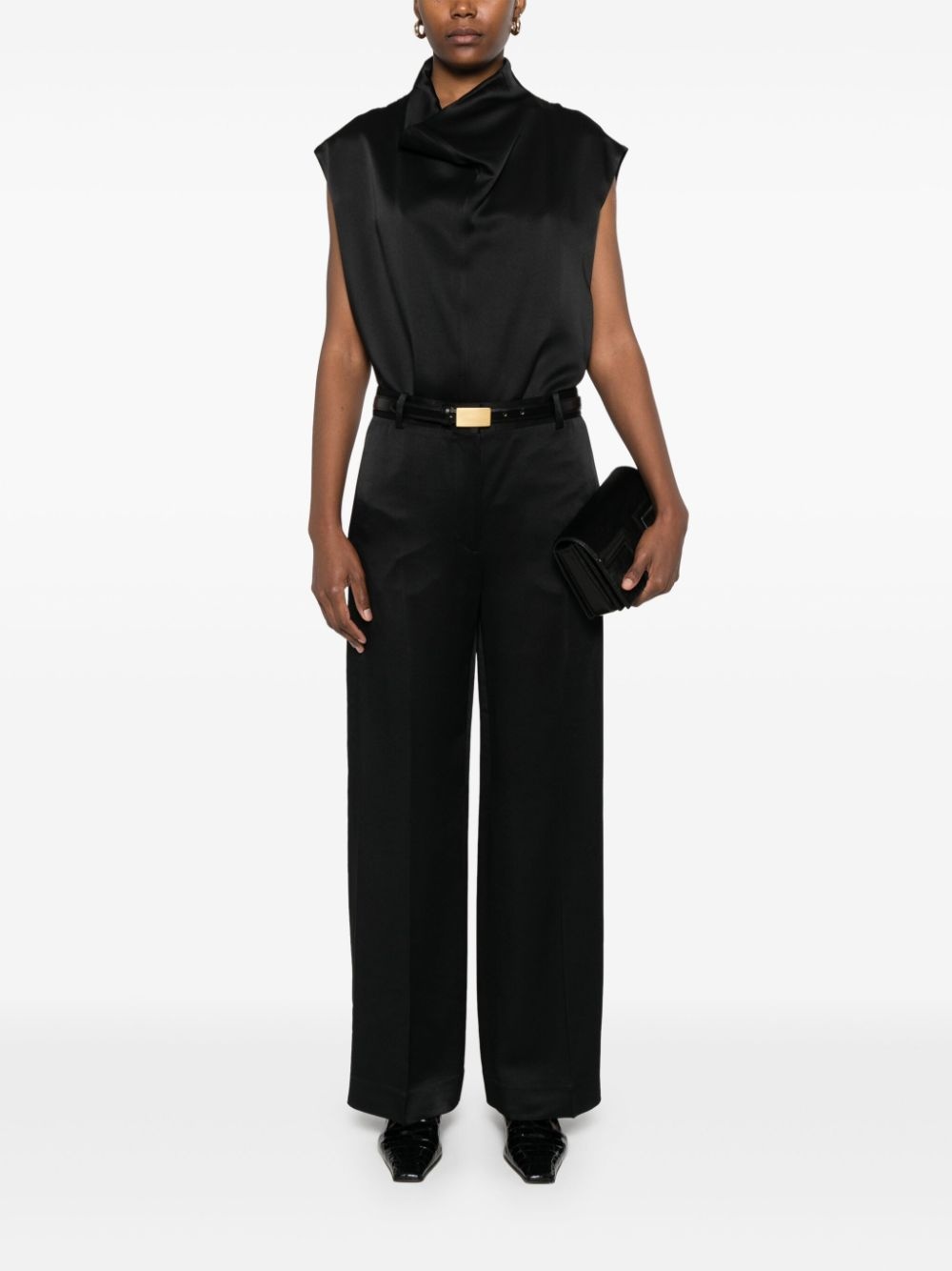 sleeveless funnel-neck blouse - 2
