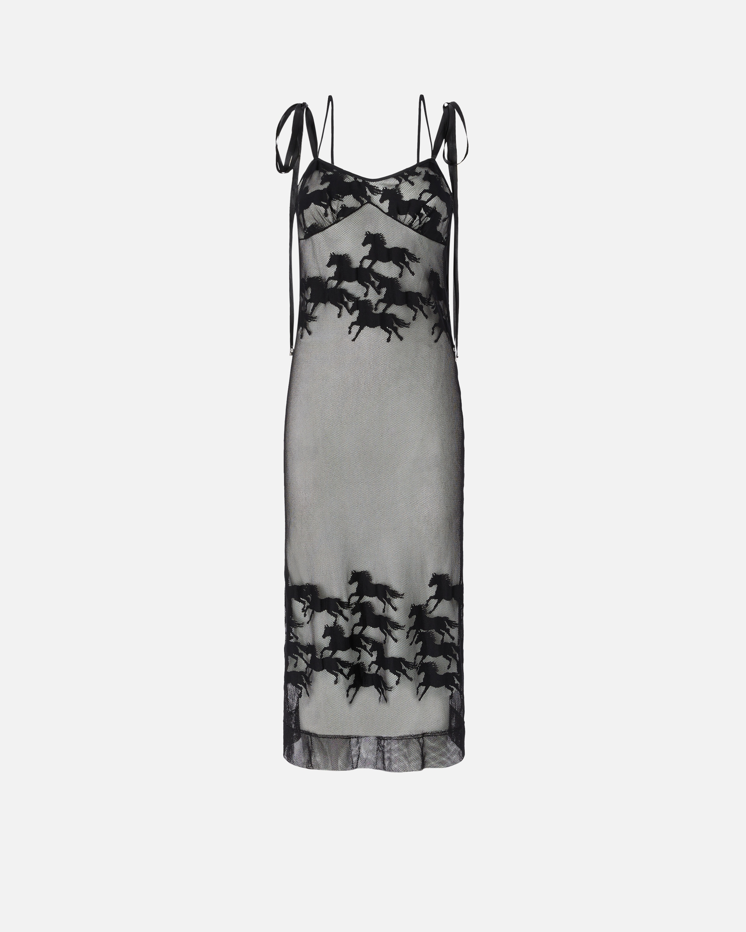 REIMAGINE BY PINKO X PATRICK MCDOWELL SHEER MIDI DRESS WITH HORSE MOTIF - 6