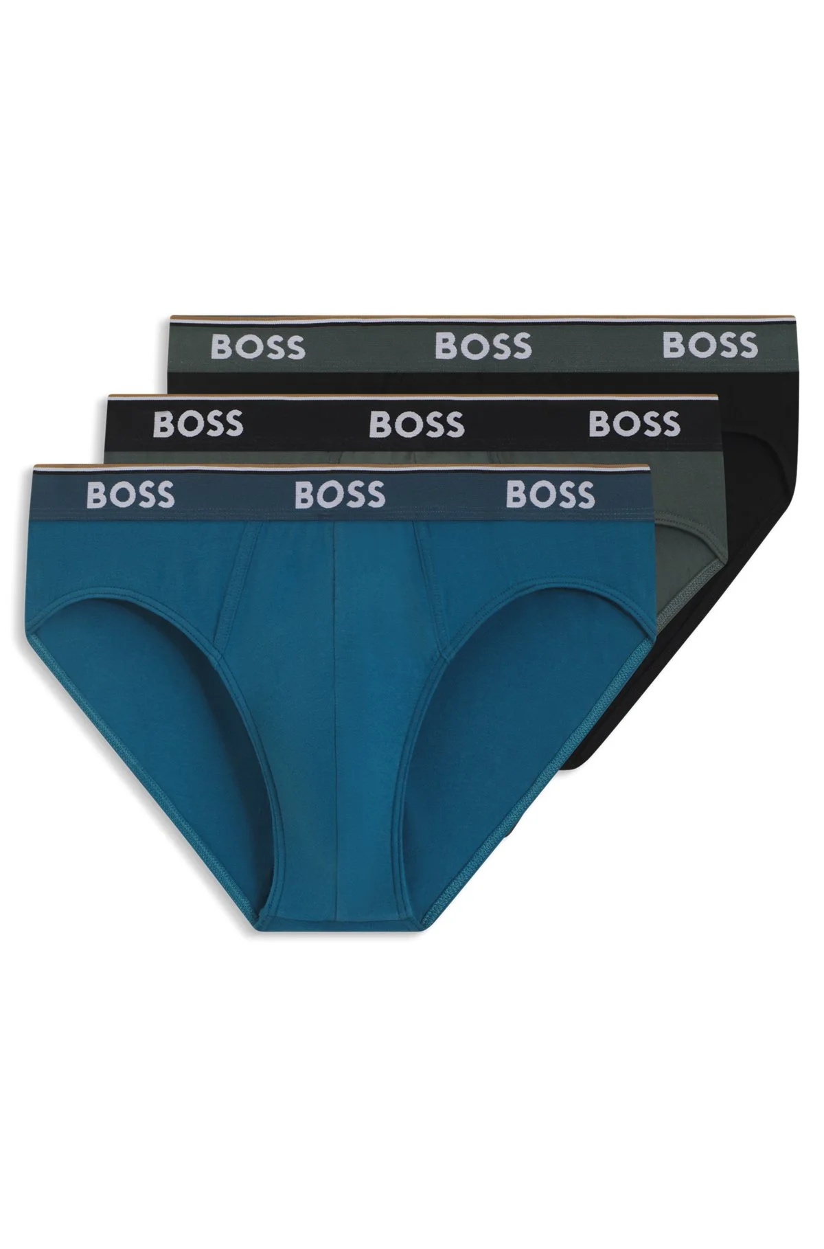 THREE-PACK OF STRETCH-COTTON BRIEFS WITH LOGO WAISTBANDS - 1
