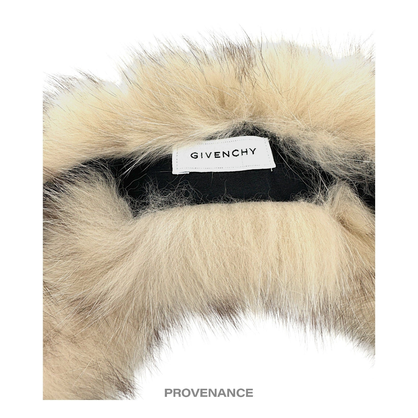 Givenchy Fur Shawl Scarf - Cream Brown Fox - 3