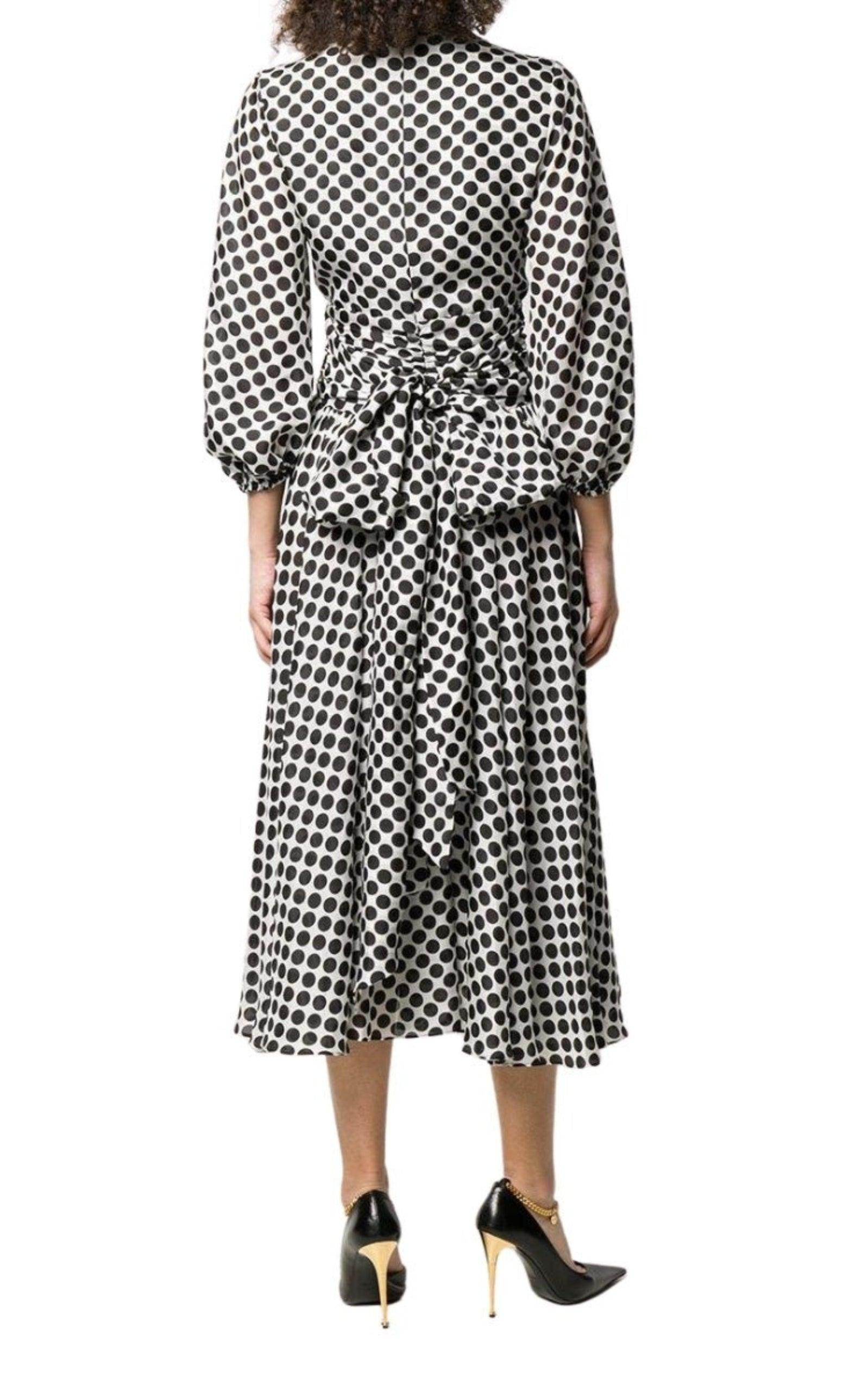Polka-dot Print Midi Dress - 4