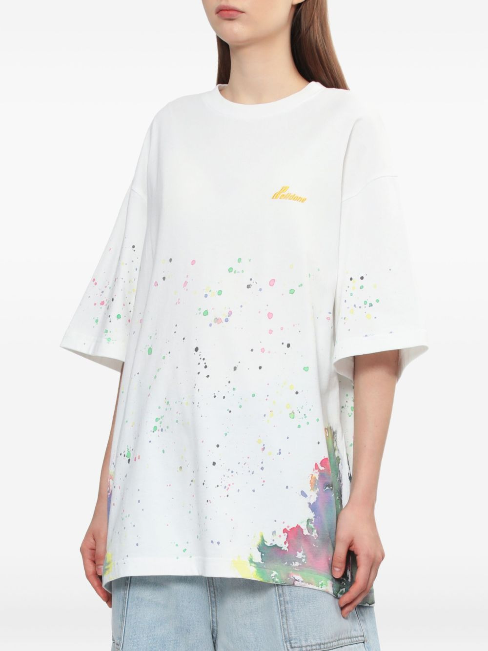 paint-splatter cotton T-shirt - 3