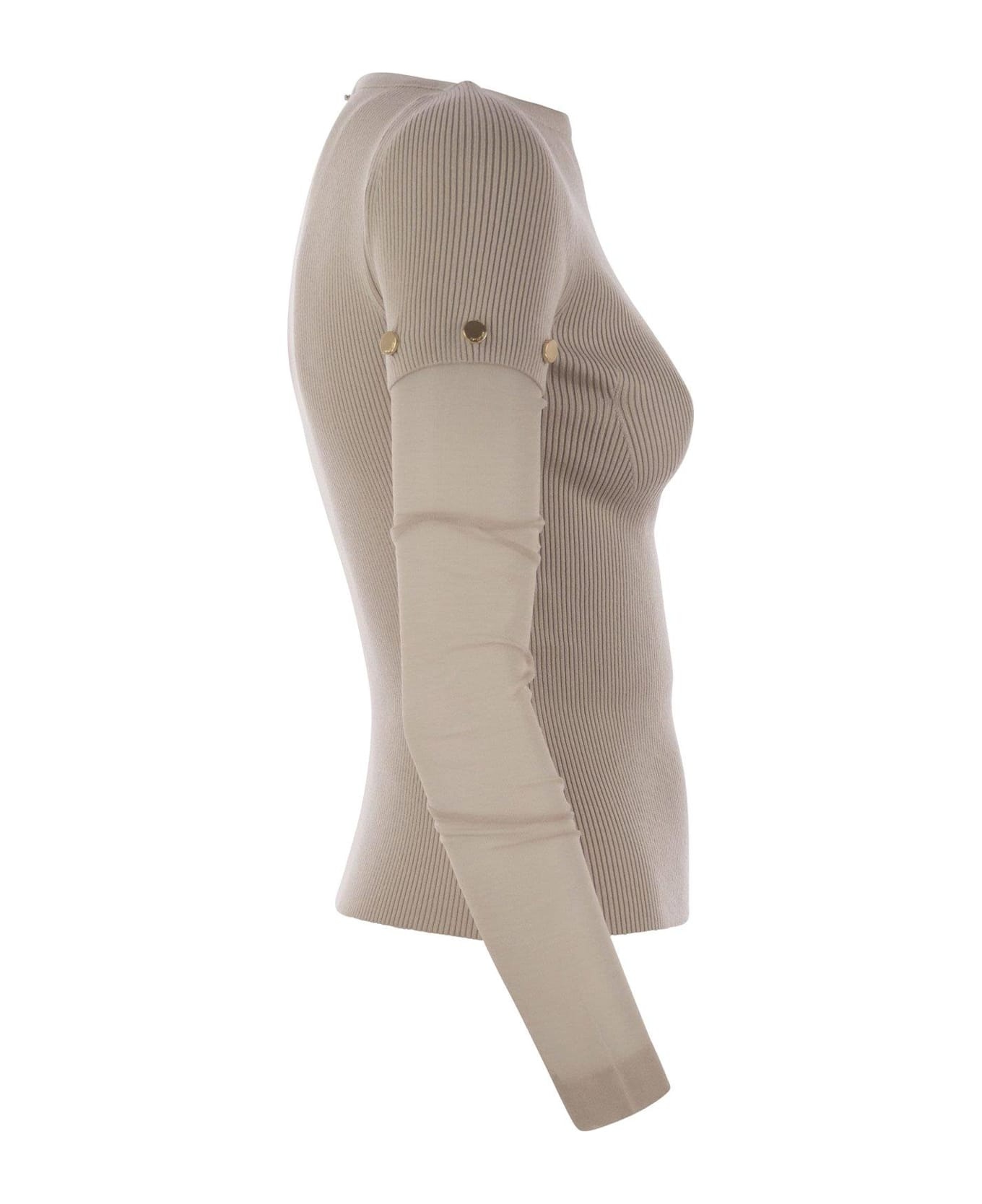Boat Neck Long-sleeved Jumper - 3