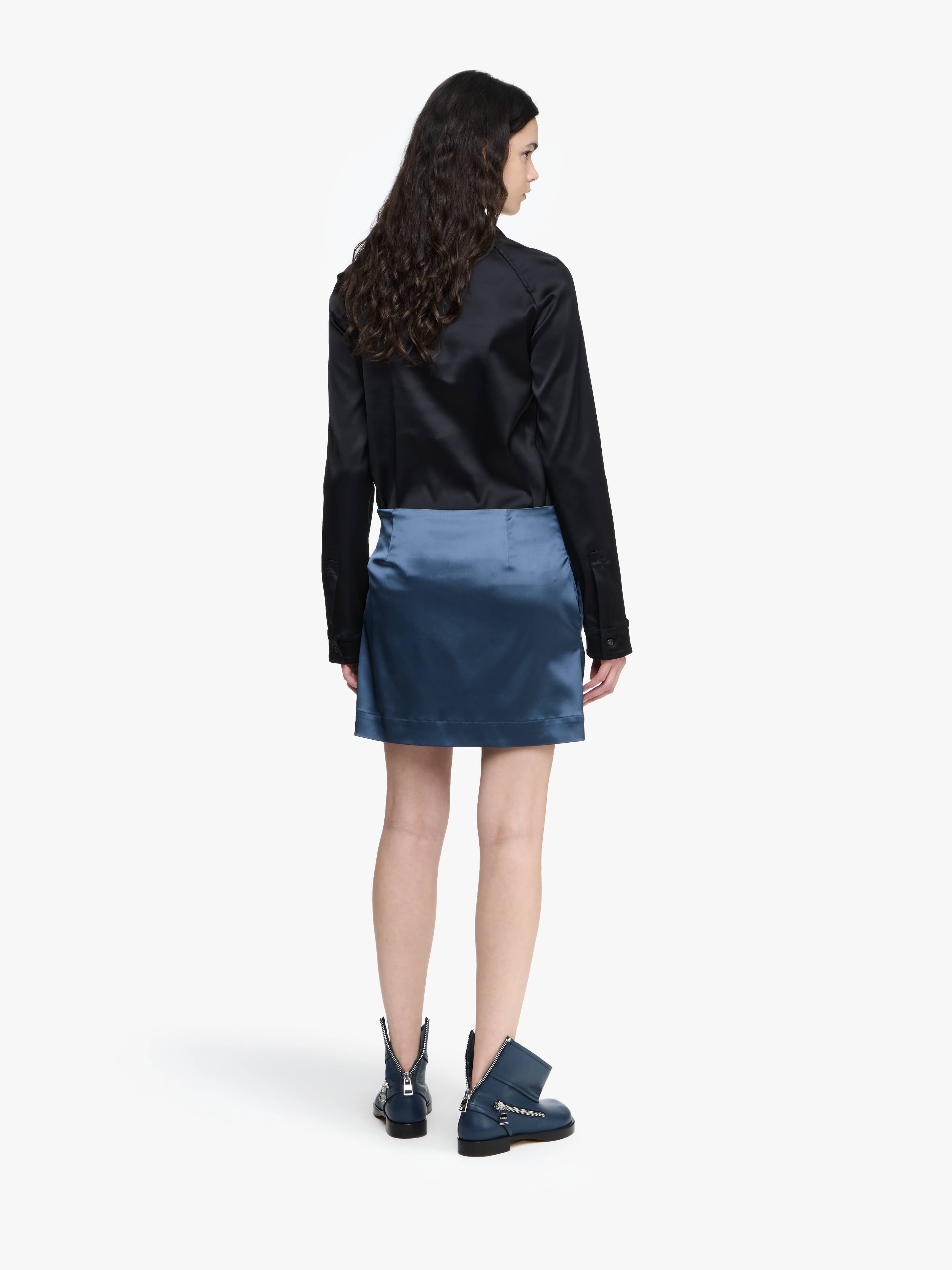 LEATHER TAB MINI SKIRT - 3