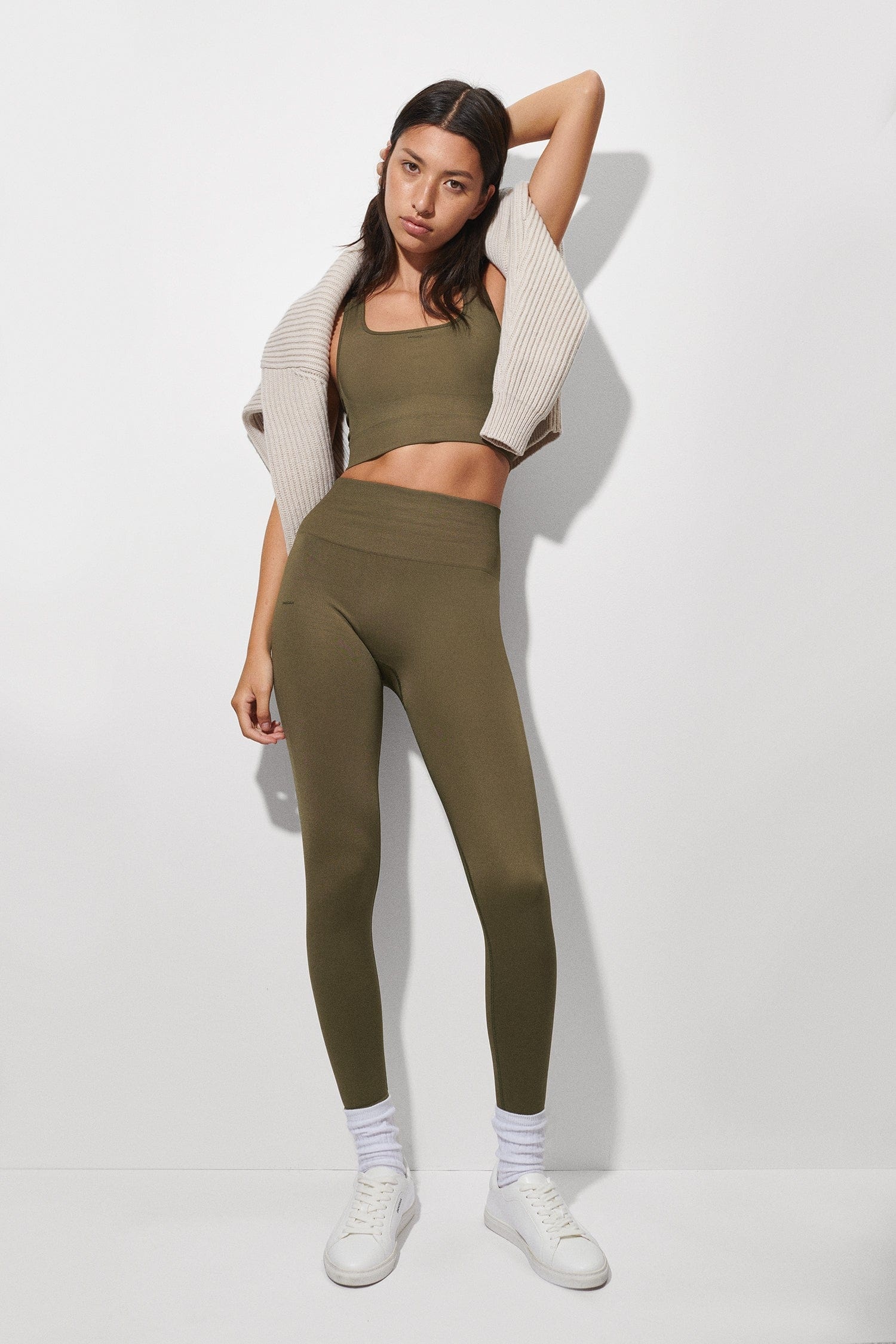 Women's Plant-Stretch Compressive Leggings - Soil Brown - 2