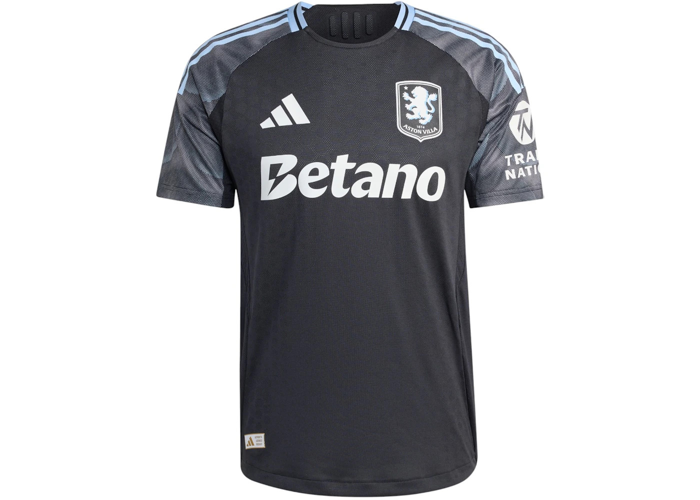 adidas Aston Villa FC 25/26 Away Authentic Jersey Black Glow Blue - 1
