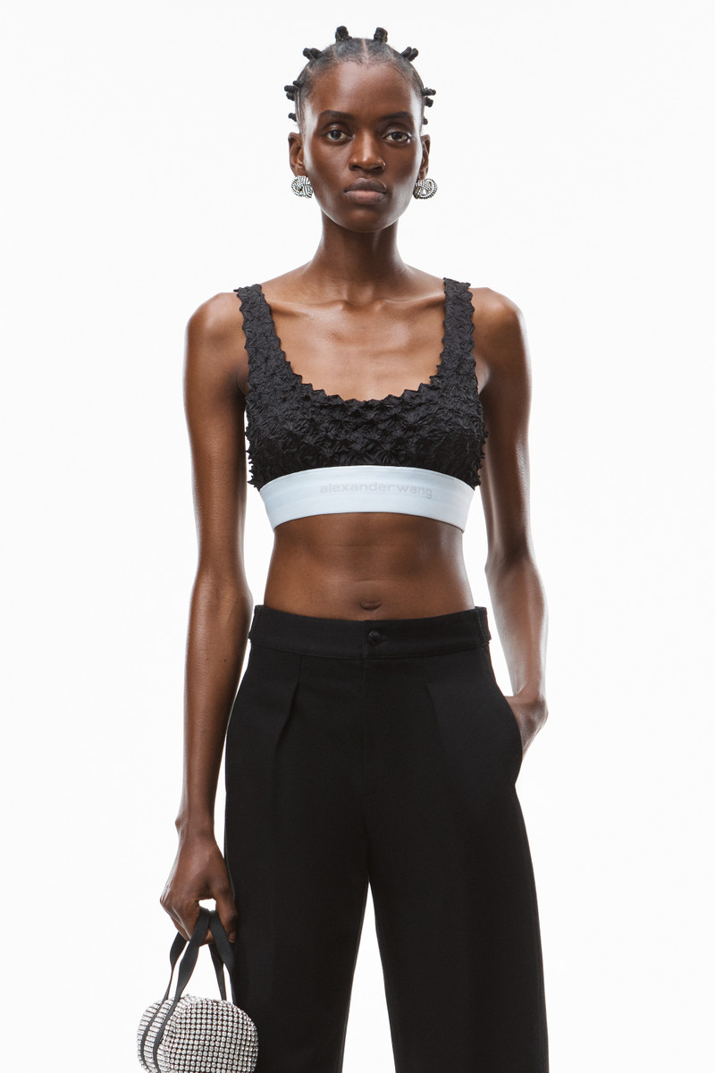 Alexander Wang LOGO ELASTIC BAND BRA IN SHIBORI SATIN outlook